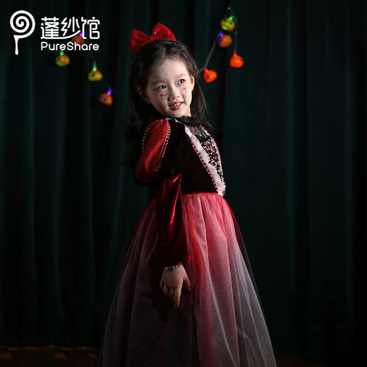 非质量问题不退换哦~PureShare女童公主裙秋款连衣裙新款时髦加厚丝绒冬款洋气礼服裙-桃心公主 商品图2