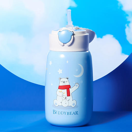 杯具熊熊抱儿童杯—北极熊RT106-530儿童保温杯带吸管水壶小学生男幼儿园宝宝水杯 商品图0