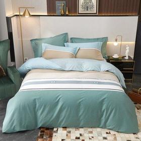 春夏新品条纹系列全棉四件套 活性印染不掉色被套床单4件套-绽放青春