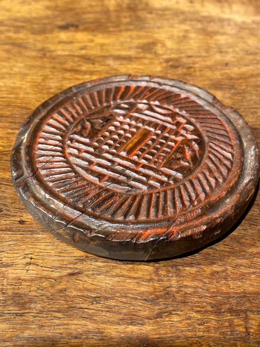 老梨木刻楼阁圆形印模，顺丰包邮 商品图7