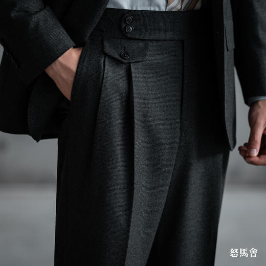 Stylbiella Super 120's 澳洲美丽诺羊毛墨绿色小千鸟格套装 商品图5