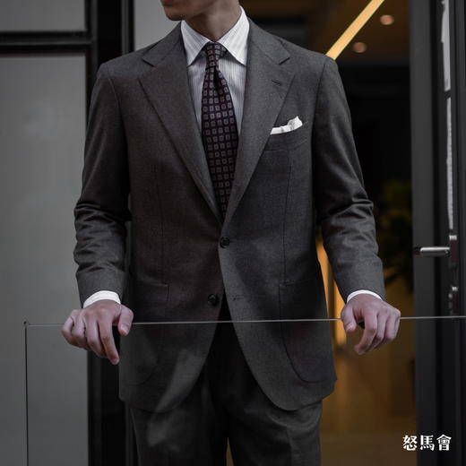 Stylbiella Super 120's 澳洲美丽诺羊毛棕色纯色套装 商品图3