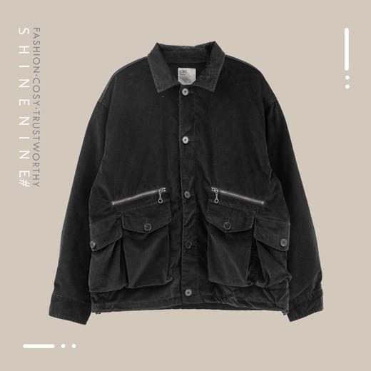 979172364多口袋拉链装饰短款潮流灯芯绒夹克 商品图4