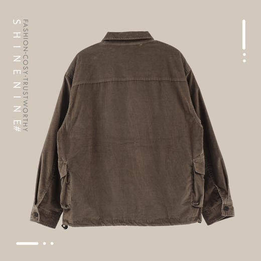 979172364多口袋拉链装饰短款潮流灯芯绒夹克 商品图3