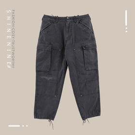 B110338133时尚做旧直筒工装裤