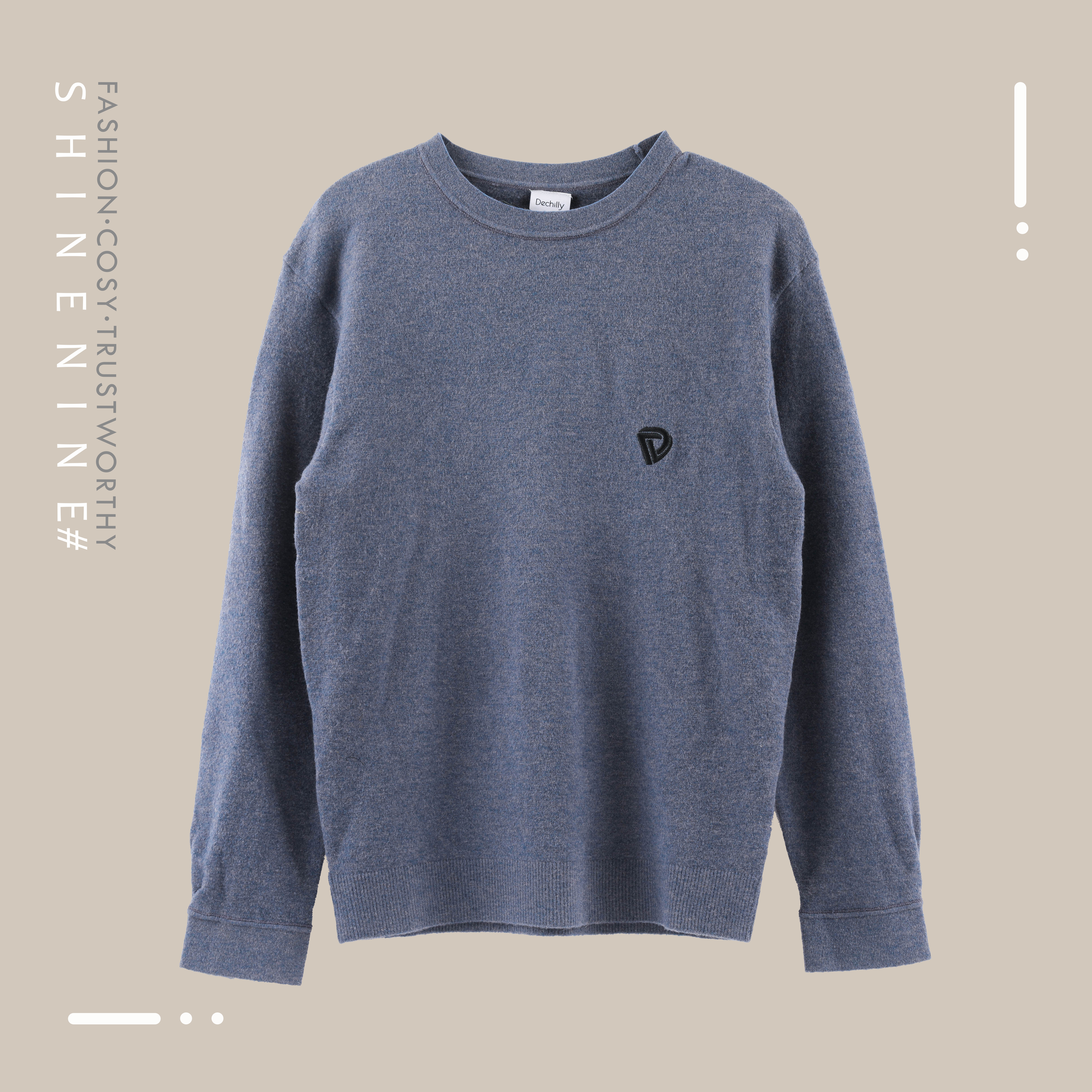 E97364371极简套头圆领针织衫