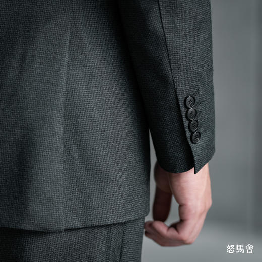 Stylbiella Super 120's 澳洲美丽诺羊毛墨绿色小千鸟格套装 商品图4