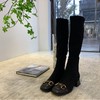 【断码特惠不退换】弹力绒不过膝靴丨弹力绒 包容胖瘦脚脚 复古 方头设计 优雅有型 4cm方跟 百搭 显腿长显瘦的“瘦瘦靴” 商品缩略图13