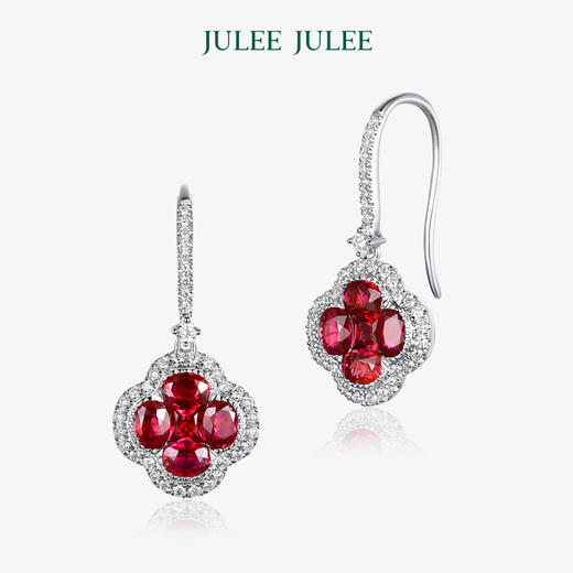 【Lucky】JULEE JULEE茱俪珠宝 18K白金红宝石钻石手链耳饰戒指项链套装 商品图3