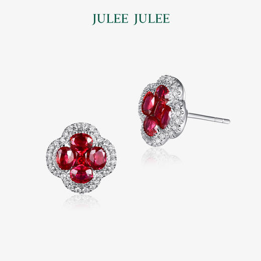 【Lucky】JULEE JULEE茱俪珠宝 18K白金红宝石钻石手链耳饰戒指项链套装 商品图6