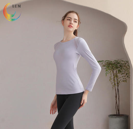 LUM39772露檬新款瑜伽长袖双面磨毛（含胸垫） 商品图5