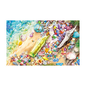【折扣商品 不退不换】【折扣商品 不退不换】1000片平面拼图 塑料拼图 H2422 Aimee Stewart-沙滩许愿瓶