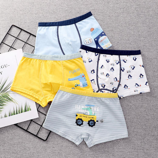 【4条装】男女儿童内裤新款四角平角裤纯棉小孩全棉短裤不夹屁屁 商品图10