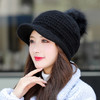 JC-T2-M1321（PH箭头兔毛棒球帽）兔毛棒球帽子女韩国户外加绒保暖针织帽韩版箭头休闲毛球毛线帽冬 商品缩略图1