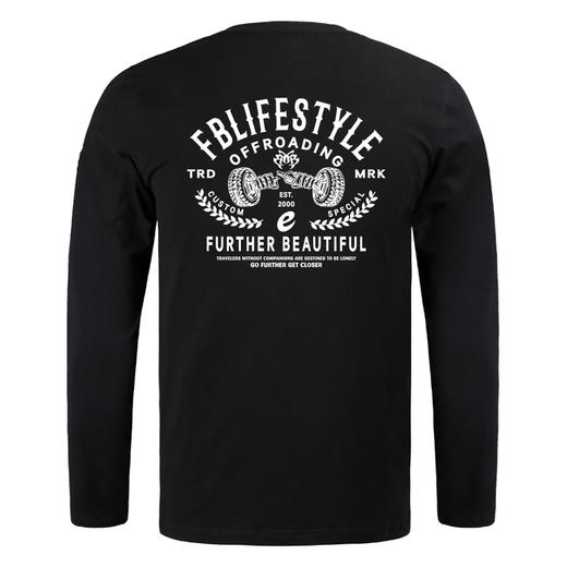 FBLIFE复古机车风街头流行潮流长袖T恤纯棉休闲衫青年秋冬体恤 NMT-1733 商品图0