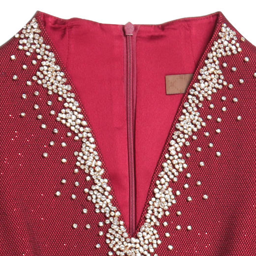 慕天姿整体流线型三层复合面料连衣裙17173 商品图4