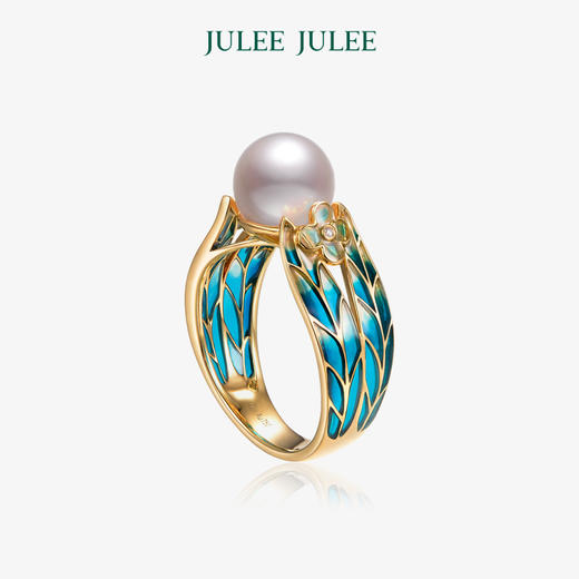 【独木桥】JULEE JULEE茱俪珠宝 18K黄金akoya珍珠钻石戒指 商品图0