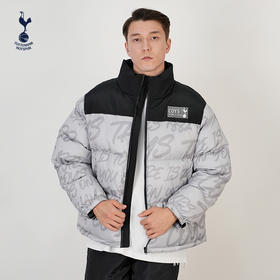 托特纳姆热刺潮流字母印花拼接运动休闲保暖棉服成人男