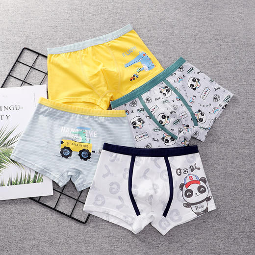 【4条装】男女儿童内裤新款四角平角裤纯棉小孩全棉短裤不夹屁屁 商品图5