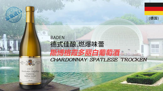 【宏丰泰酒礼】德国-斯博格霞多丽白葡萄酒2016（6瓶装特惠+赠宏丰泰2500元无门槛餐券） 商品图0