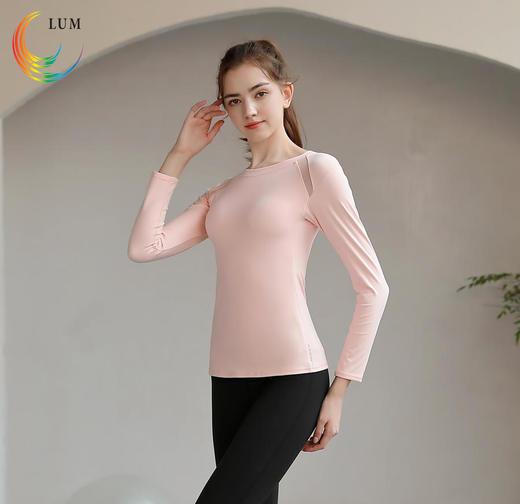 LUM39772露檬新款瑜伽长袖双面磨毛（含胸垫） 商品图0