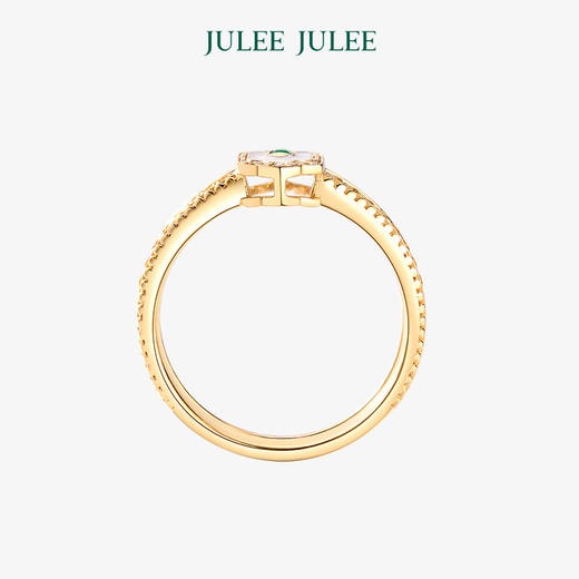【致敬】JULEE JULEE茱俪珠宝  18K黄金祖母绿钻石戒指耳环套装 商品图4