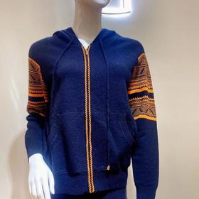 南3春竹羊毛服饰女拉链帽衫11947