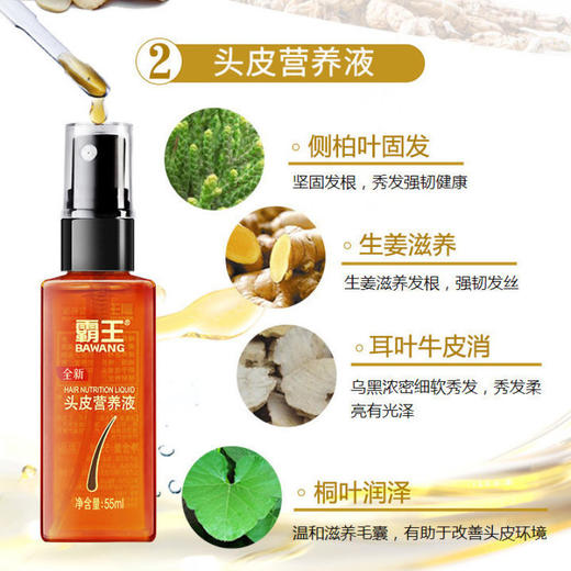（买二送一） 霸王育发防脱洗发液+头皮营养液 200ml 首乌固发洗发液 1L 皂角去屑洗发露 200ml/瓶（赠品） 商品图1