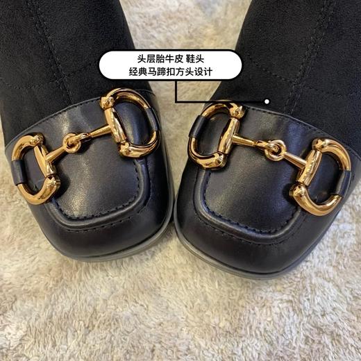 【断码特惠不退换】弹力绒不过膝靴丨弹力绒 包容胖瘦脚脚 复古 方头设计 优雅有型 4cm方跟 百搭 显腿长显瘦的“瘦瘦靴” 商品图14
