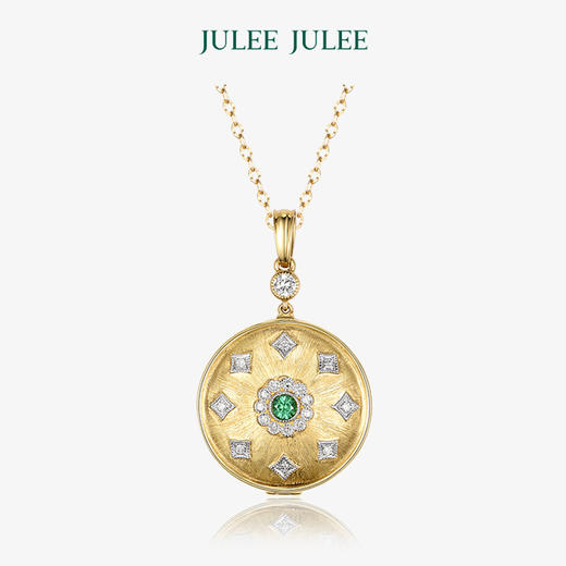 【初代】JULEE JULEE茱俪珠宝18K黄金祖母绿钻石相片盒/吊坠 商品图1