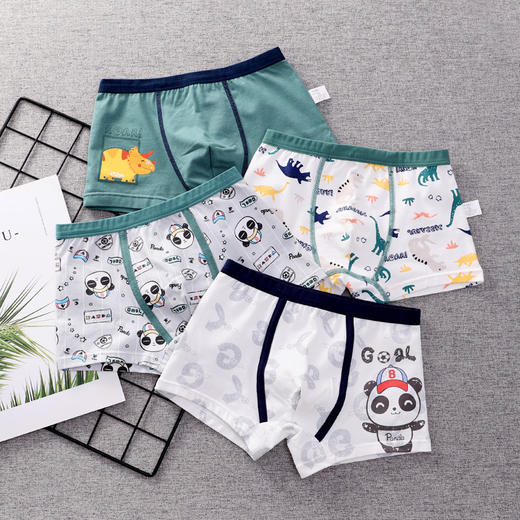 【4条装】男女儿童内裤新款四角平角裤纯棉小孩全棉短裤不夹屁屁 商品图7