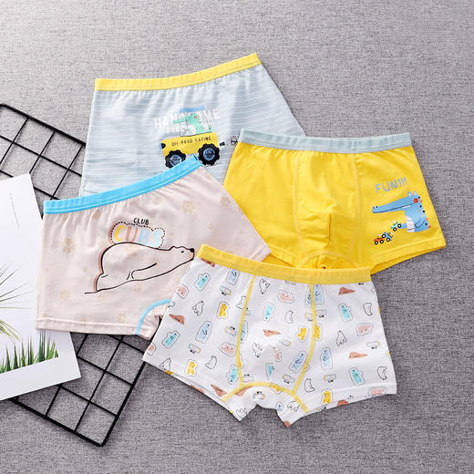 【4条装】男女儿童内裤新款四角平角裤纯棉小孩全棉短裤不夹屁屁 商品图4