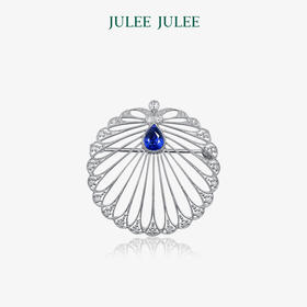 【舞动的少女】JULEE JULEE茱俪珠宝 18K白金蓝宝石钻石吊坠/胸针