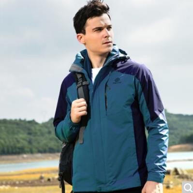 探拓（TECTOP）三合一两件套冲锋衣 加厚防寒保暖男女户外登山滑雪外套抓绒内胆 JW7709 男款铁蓝色 XL 商品图3