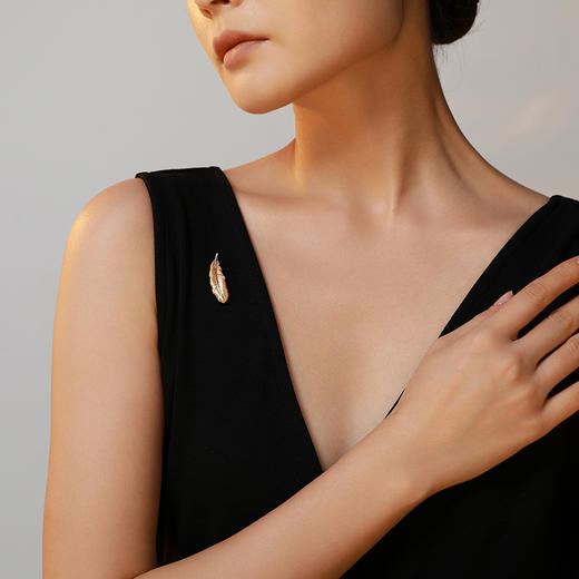 【羽毛】JULEE JULEE茱俪珠宝  18K黄金胸针/吊坠 商品图2