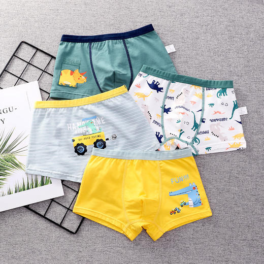 【4条装】男女儿童内裤新款四角平角裤纯棉小孩全棉短裤不夹屁屁 商品图2