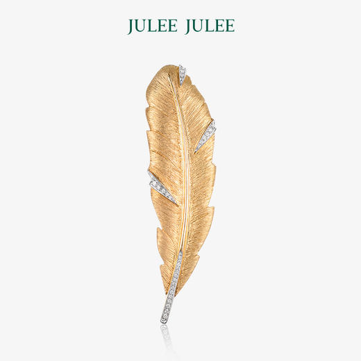 【羽毛】JULEE JULEE茱俪珠宝  18K黄金胸针/吊坠 商品图0