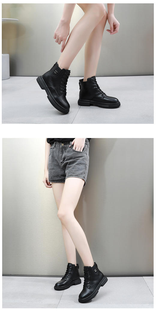 卓诗尼2021冬新款真皮女靴146E2850D 商品图3