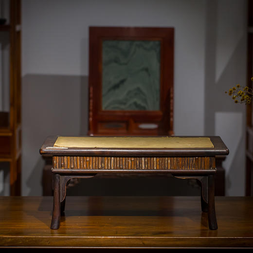 清代 红木活面暗屉嵌竹炕桌 商品图0