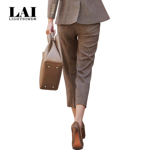 LAI睐复古时髦微型千鸟格纹微松显瘦王牌裤620038 商品图1