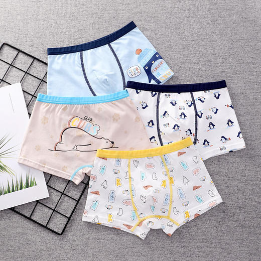 【4条装】男女儿童内裤新款四角平角裤纯棉小孩全棉短裤不夹屁屁 商品图3