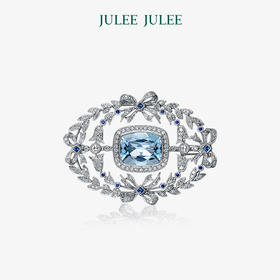 【繁华】JULEE JULEE茱俪珠宝 18K白金海蓝宝钻石胸针/吊坠