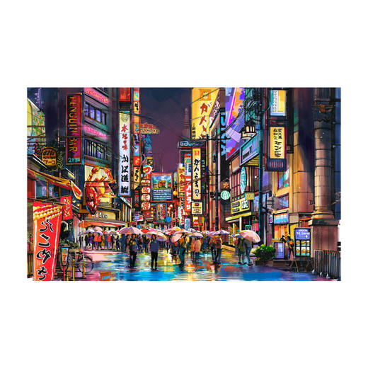 1000片 平面拼图 塑料拼图 H2552 张肖涵- 霓虹雨夜 商品图0