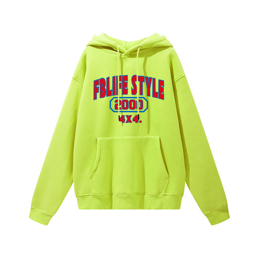 FBLIFE越野e族国潮男女休闲连帽抓绒卫衣秋冬情侣帽衫宽松字母印花 NMT-1738 商品图3