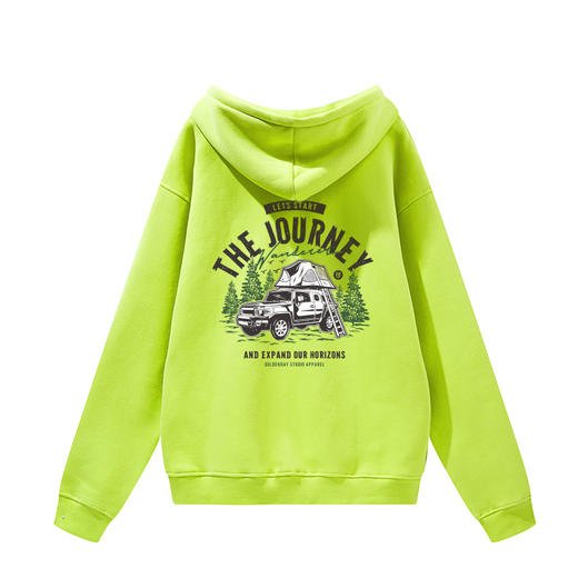 自由基地丰田FJ酷路泽复古越野旅行汽车印花露营青年男女带帽抓绒潮流卫衣 NMT-1731 商品图0