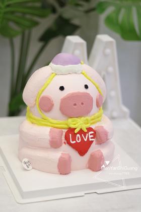 【生日蛋糕】立体动物小猪款