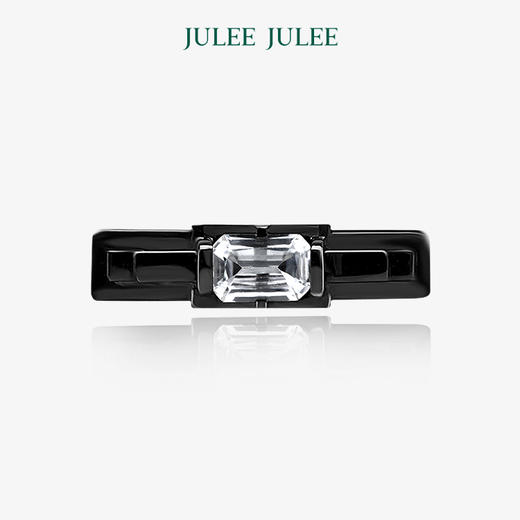 【忆江南】JULEE JULEE茱俪珠宝  18K白+黑金白蓝宝戒指耳饰套装 商品图3