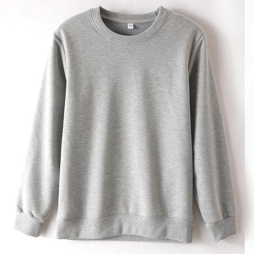 【重磅升级 新疆长绒棉】冬季圆领纯色卫衣男女同款潮流宽松上衣长袖休闲加绒卫衣加厚男装 商品图6