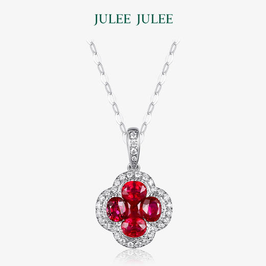 【Lucky】JULEE JULEE茱俪珠宝 18K白金红宝石钻石手链耳饰戒指项链套装 商品图5