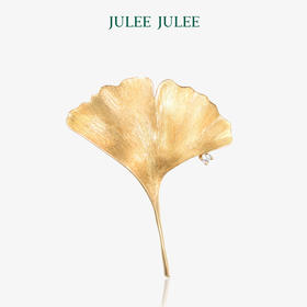 【银杏叶】JULEE JULEE茱俪珠宝 18K黄金钻石胸针/吊坠